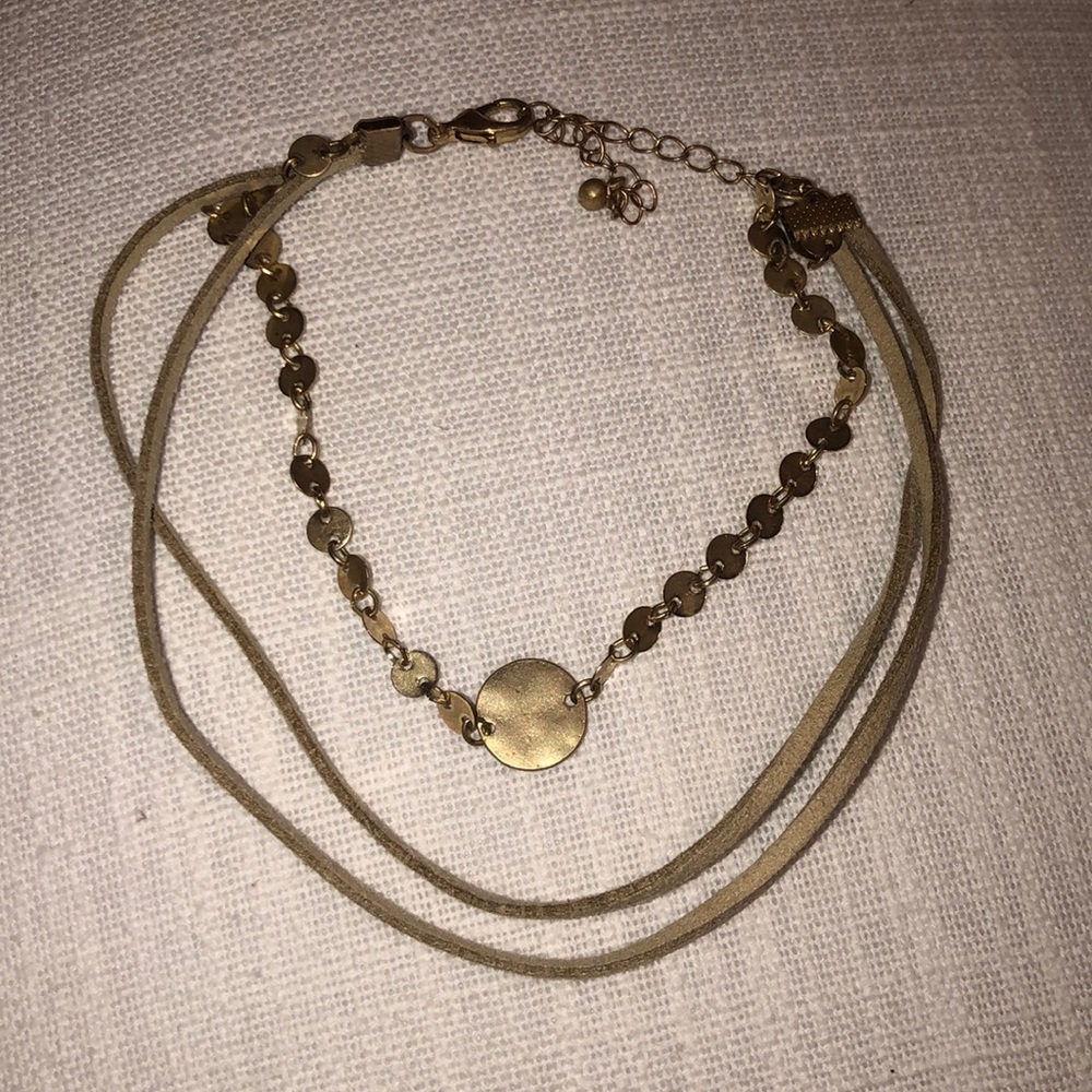 Francescas gold & suede choker